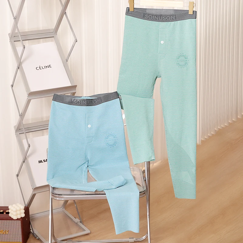 سراويل حرارية ضيقة للرجال ، أسفل ناعم مزدوج الجوانب ، سراويل رياضية ، مقاومة للبرد ، قطن ، خريف وشتاء