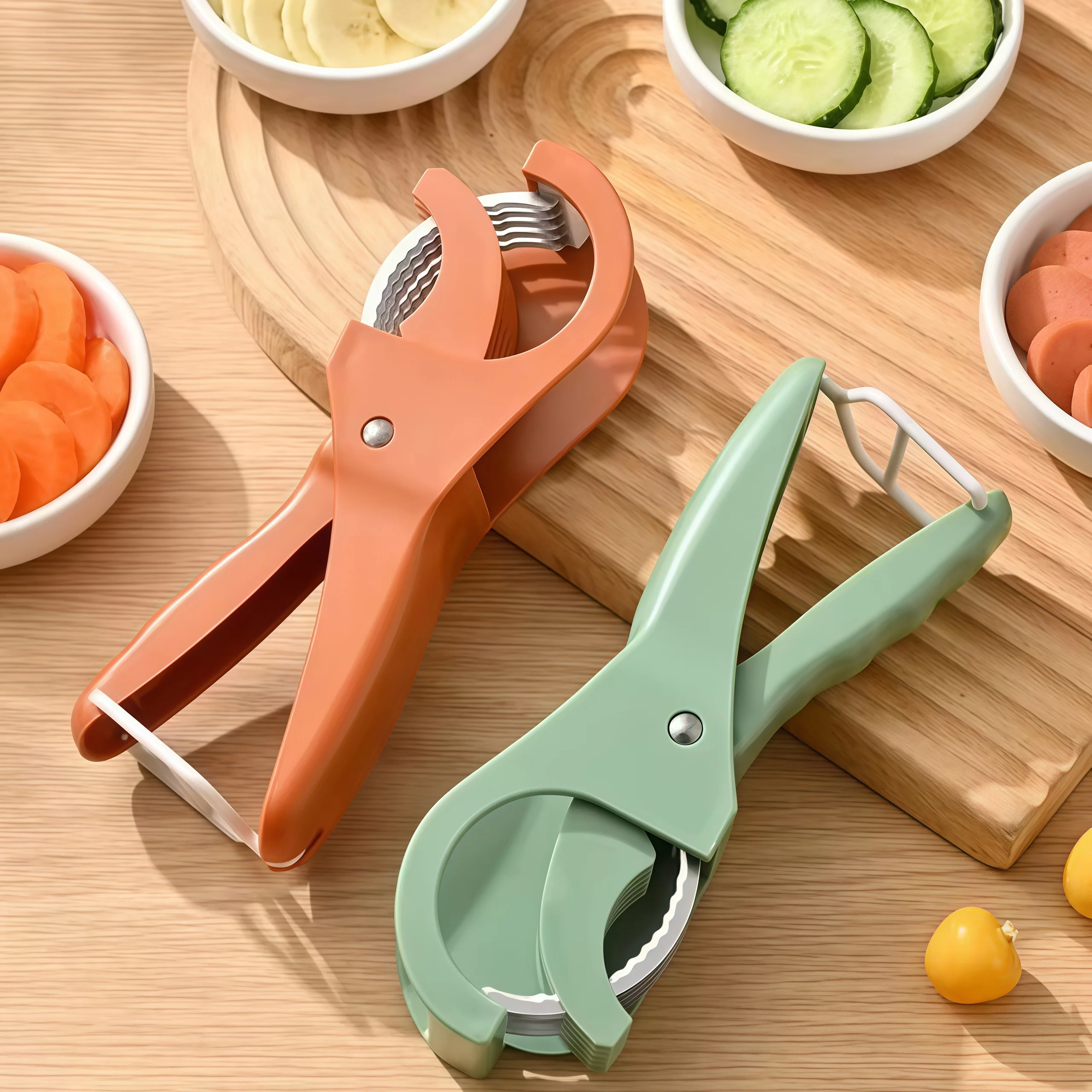 Multi Functional Vegetable Salad Fruit Slicer, Kitchen Stainless Steel Fruit And Vegetable Slicer, Camping Vegetable Slicer Tool