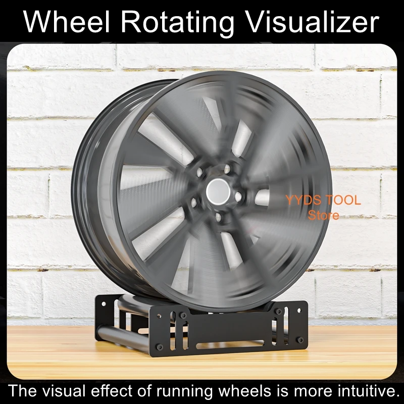 

Adjustable size wheel rim display stand car wheel rotating display stand 360 degree rotating wheel display stand