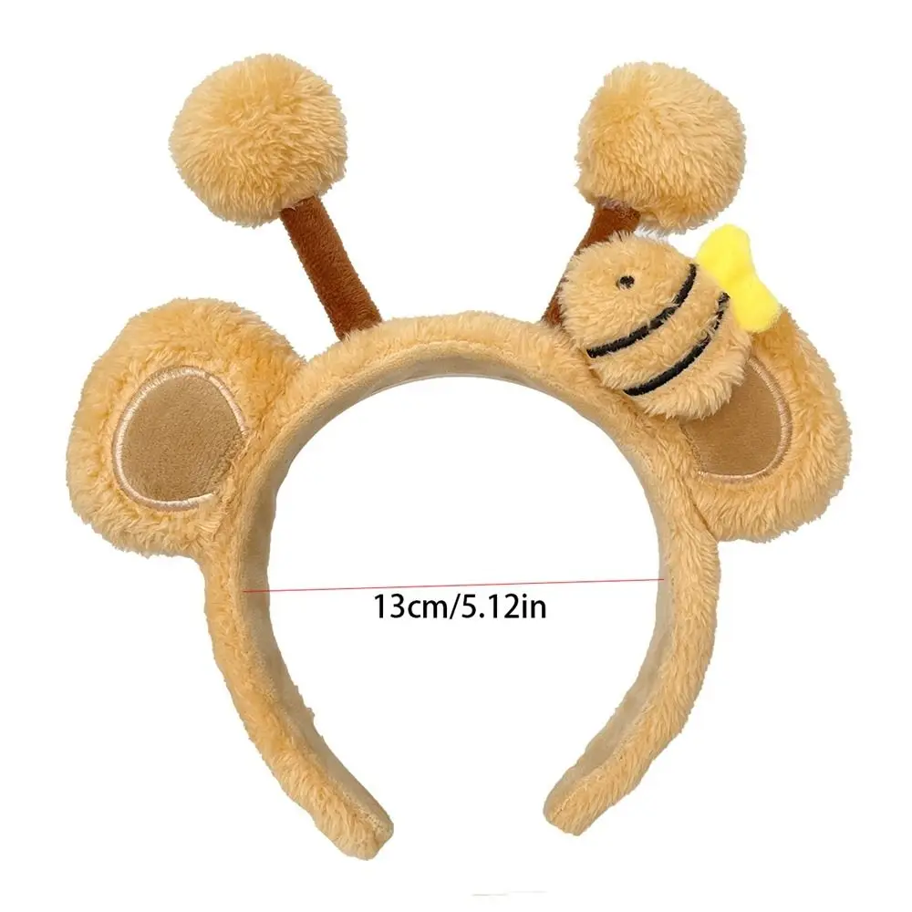 Niedliche Cartoon Biene Puppe Plüsch Stirnband Frauen Mädchen Gesicht waschen Make-up kawaii Haarband Haar Reifen Kopf bedeckung Haarschmuck