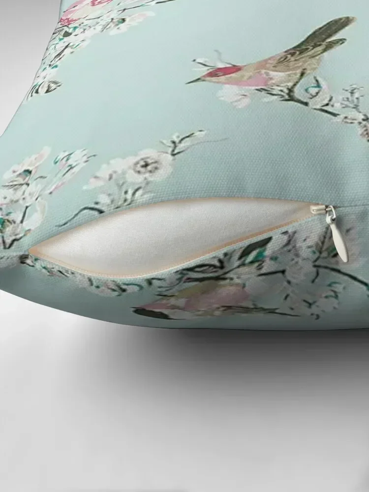 Duck Egg Blue Birds Throw Pillow Sitting Cushion Decorative Pillow Covers For Sofa pillow