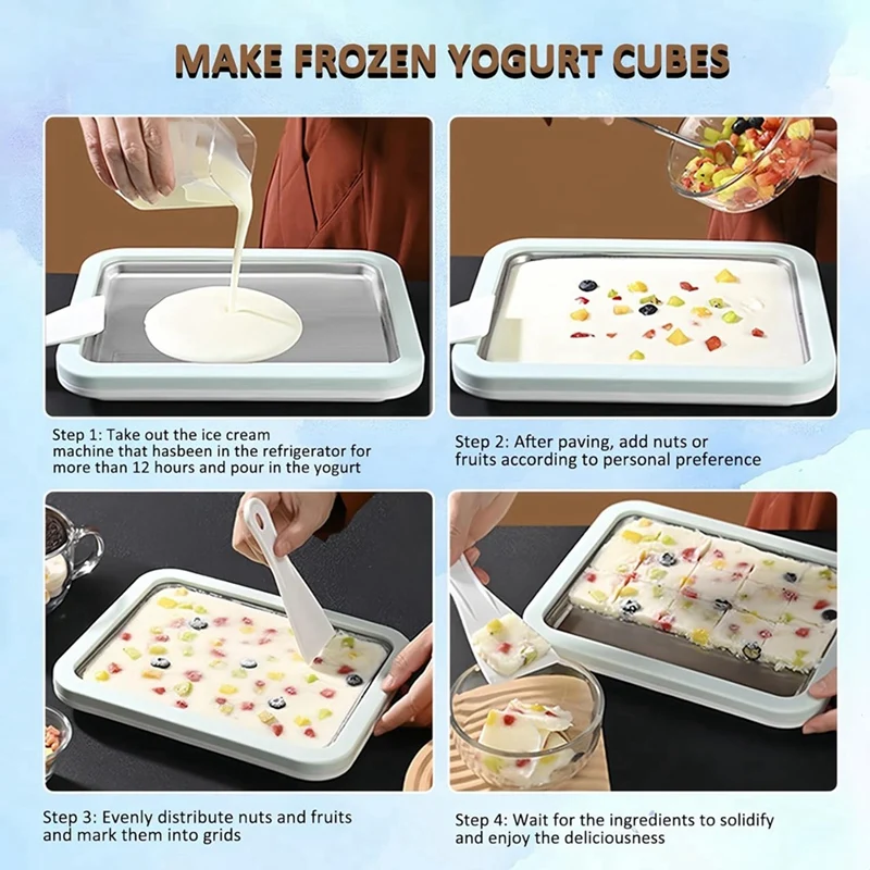 Instant Ice Cream Maker,Homemade DIY Ice Cream,Freeze Yogurt Rolls,Food Grade Stainless Steel Ice Cream Roll Machine