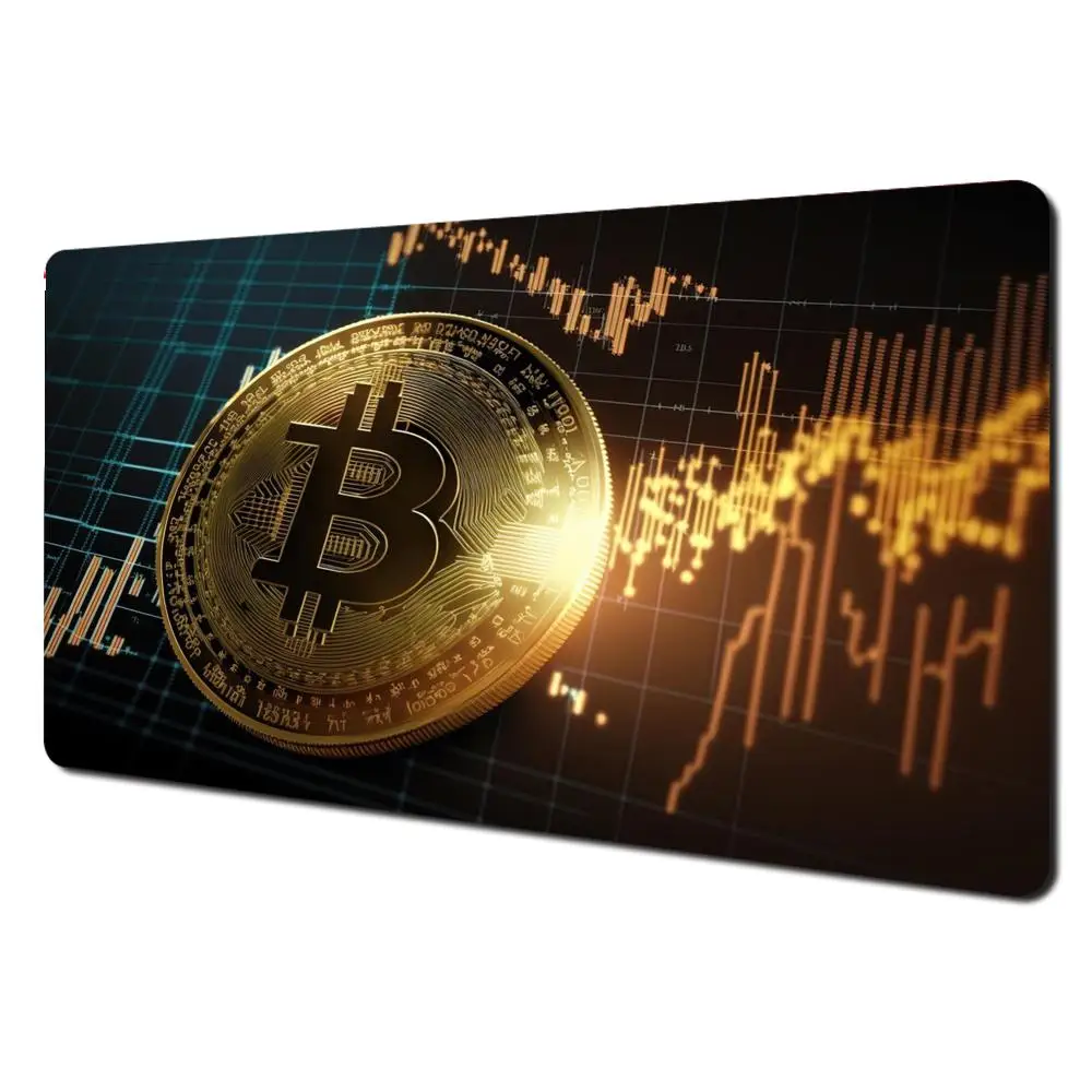 

Gold Bitcoin Mouse Pad Large Gaming Non-slip Computer Laptop Tablet Gamer Keyboard Table Cushion Mat Mini PC Playmat