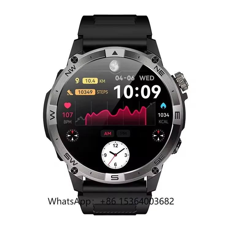 

IP67 Водонепроницаемый 1,43 ''AMOLED Фитнес-трекер Монитор здоровья Компас HK08 Sport Reloj Inteligente 2024