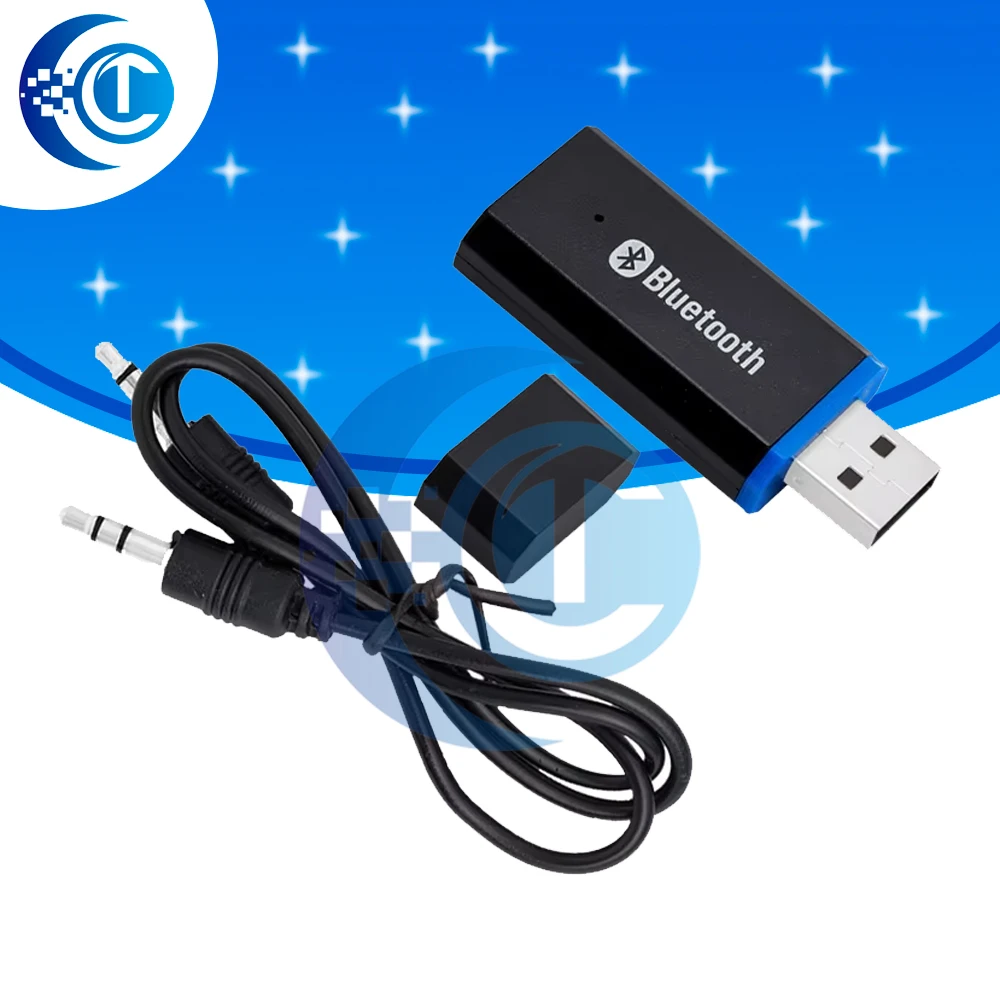 Bluetooth 5.0 Stereo Receiver Transmit  (Mini): Multi-Port Wireless Adapter (AUX/RCA/USB/3.5mm) – TV, PC, Car Use