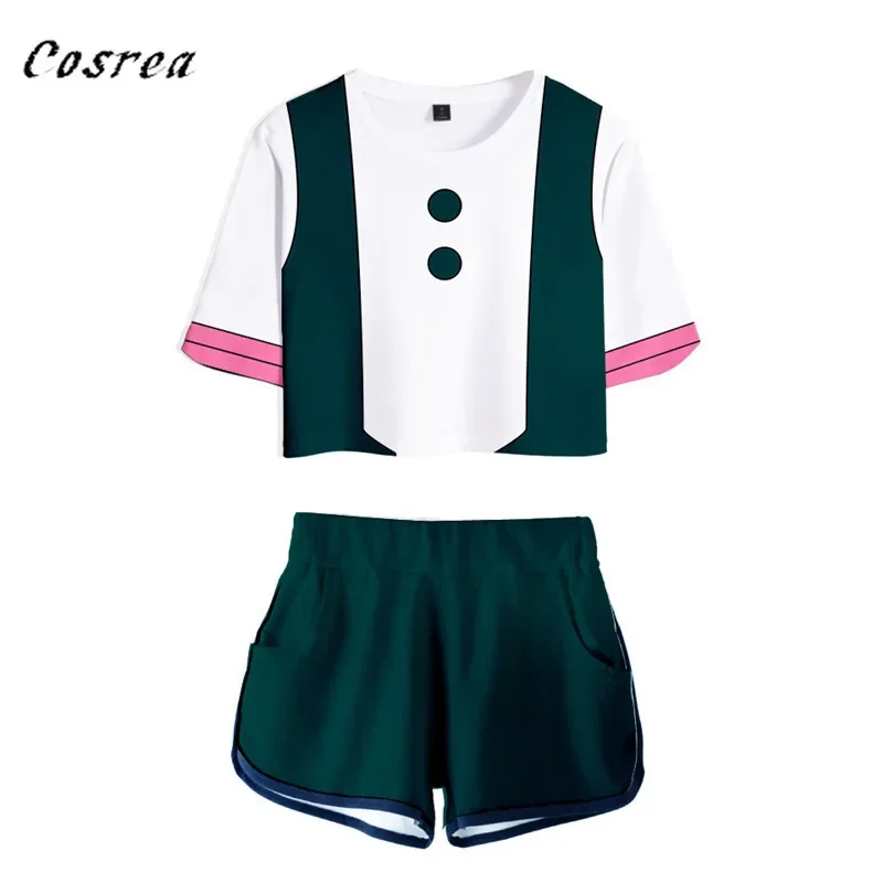 Anime My Hero Academia Cosplay set di due pezzi donna Sexy T Shirt Shorts My Boku No Hero Academia palestra uniforme tuta ragazze