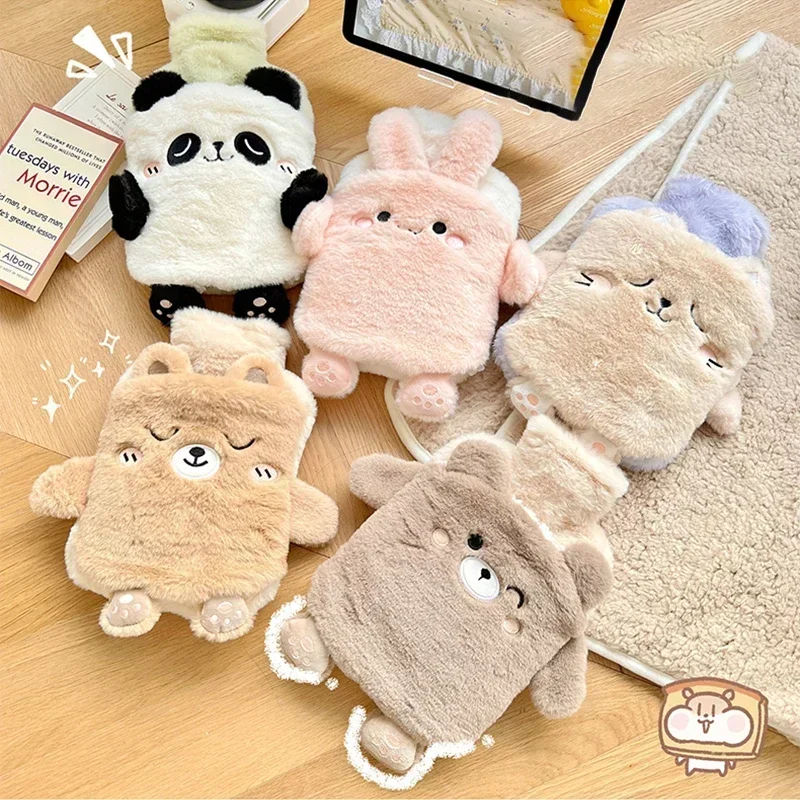 Kawaii Hot Water Bags Plush Rubber Hand and Foot Belly Warmer Explosion-proof Hot Water Bag for Women Period Cute