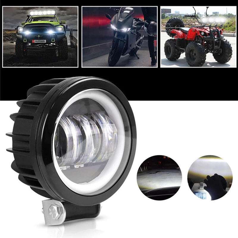 

1PC/2PCS LED Work Lights 3Inch Waterproof 20W 12V 6500K Round Square Angel Eyes Driving Pods Offroad Car Boat LED Bar Light ATV