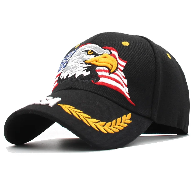 New Men\'s Animal Baseball Cap Patriotic Bald Eagle and American Flag Snapback Caps For Women USA 3D Embroidery Farm Trucker Hats