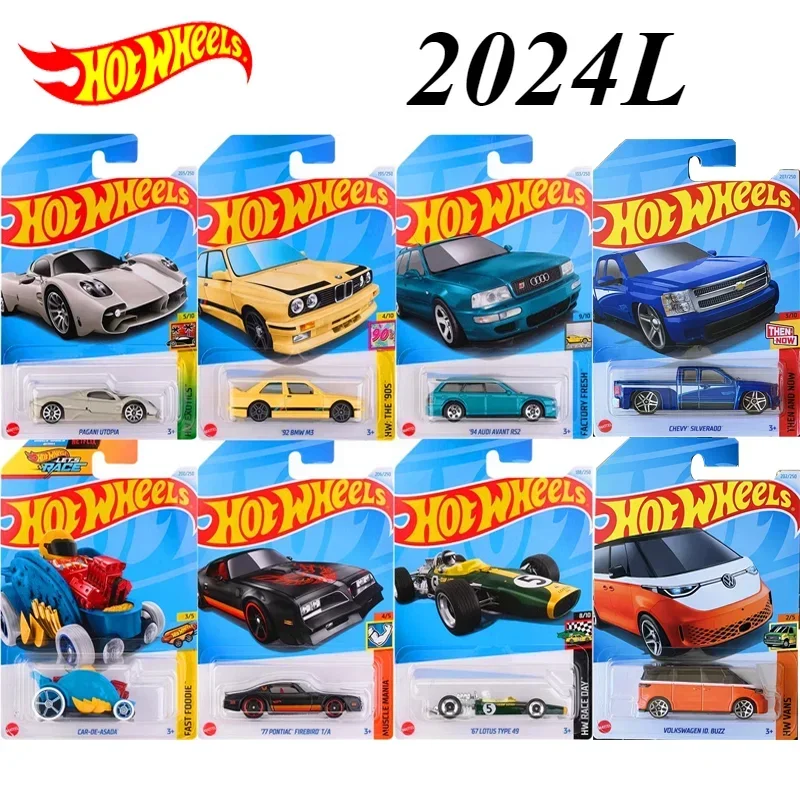 24L Original Hot Wheels Car Scale 1/64 Diecast Toy for Boy Pagani Ducati Motorcycle Dodge Charger Chevy Volkswagen BMW M3 Toyota