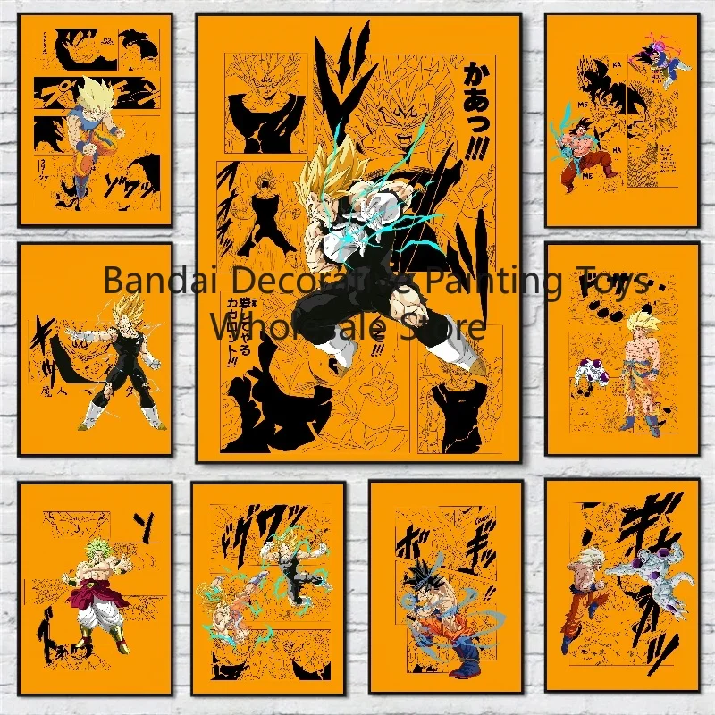 

Japanese Classic Anime Canvas Prints Poster Dragon Ball Z Figures Goku Vegeta Home Room Bar Wall Decor Art Painting Friends Gift