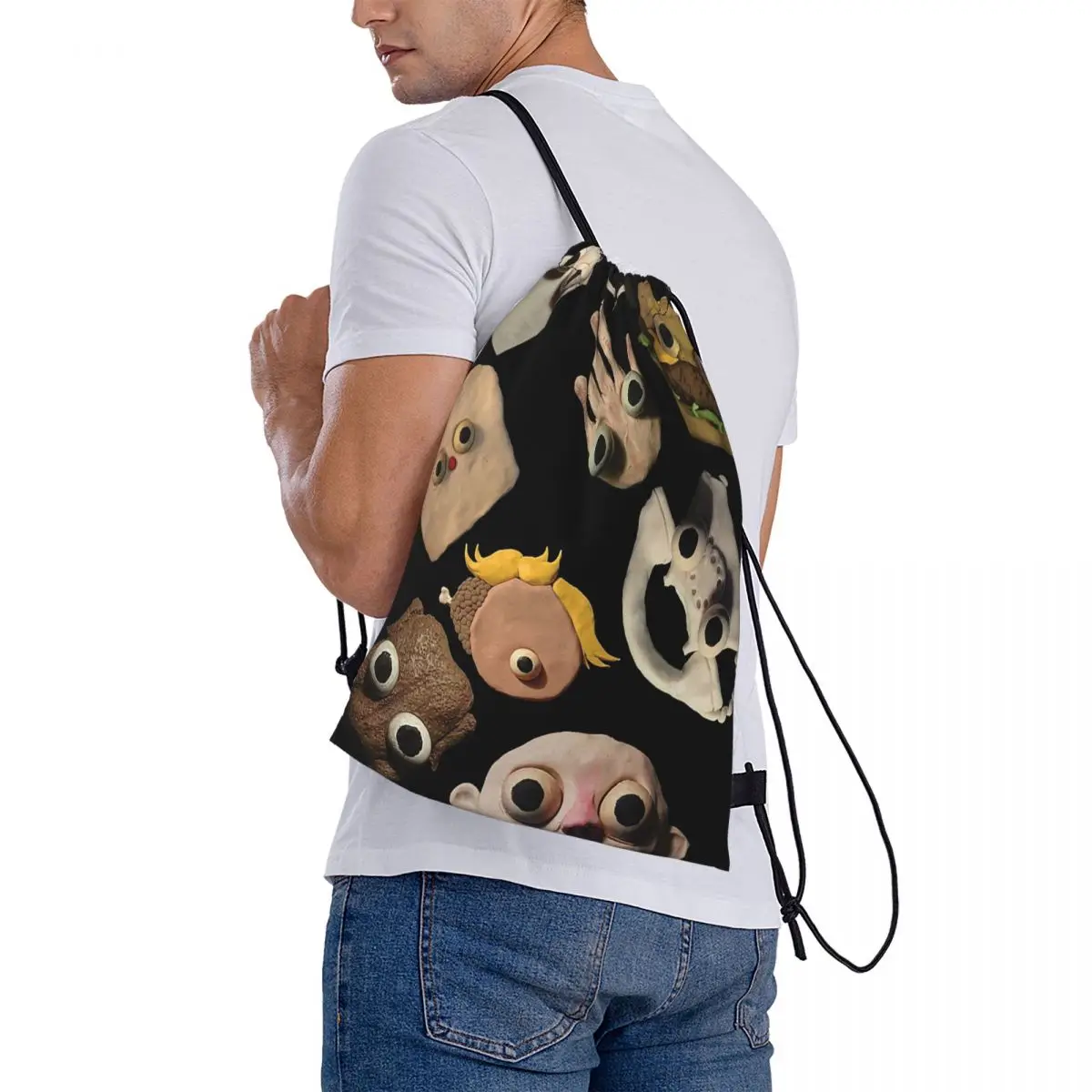 

Jack Stauber Mix Backpacks Multi-function Drawstring Bags Sports Bag Book Bags for Man Woman Students