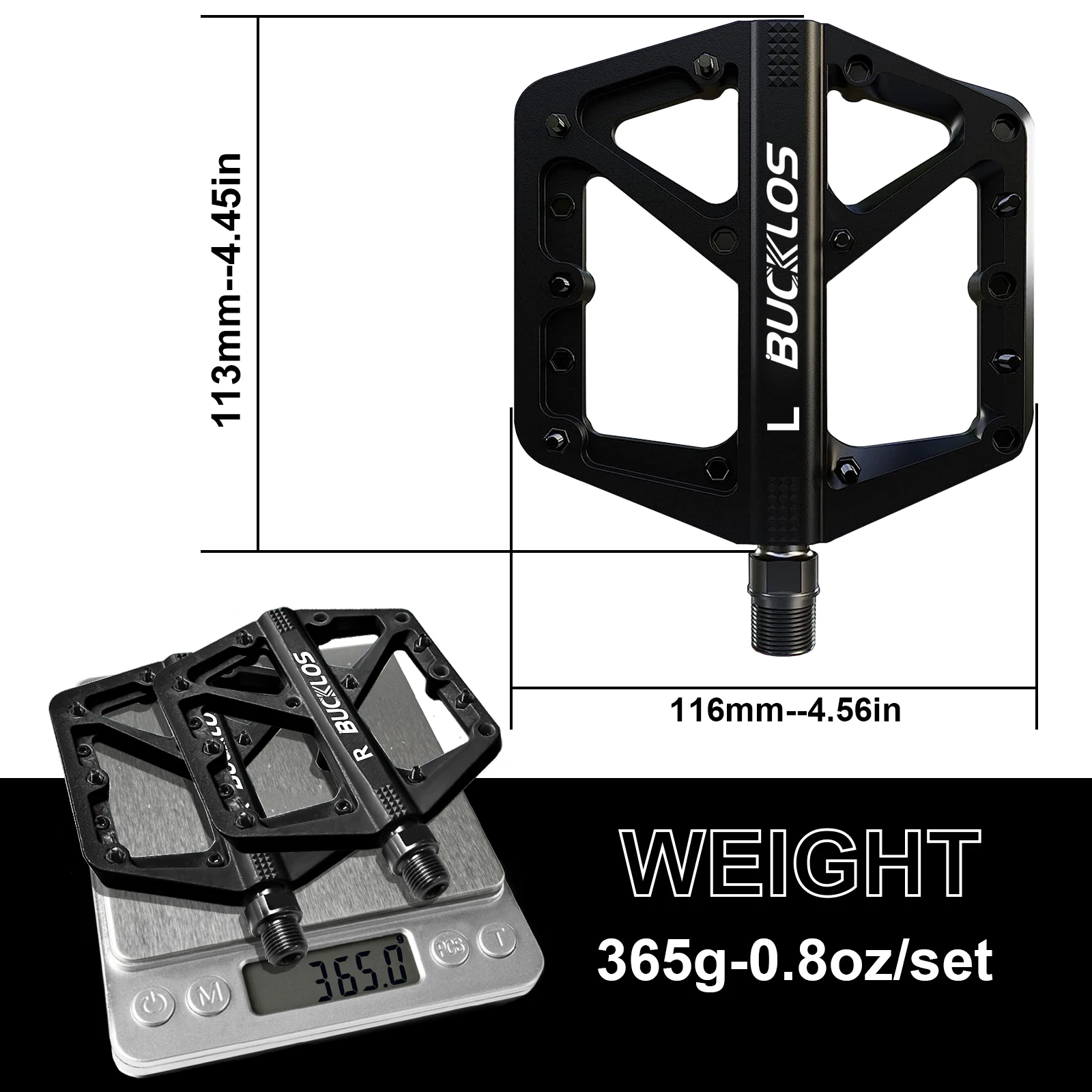 BUCKLOS Pedale DU Lager Fahrrad Pedal Plattform Ultraleicht Nylon Straße Mountainbike Pedal Rutschfeste MTB Flache Pedale Fahrrad Teil