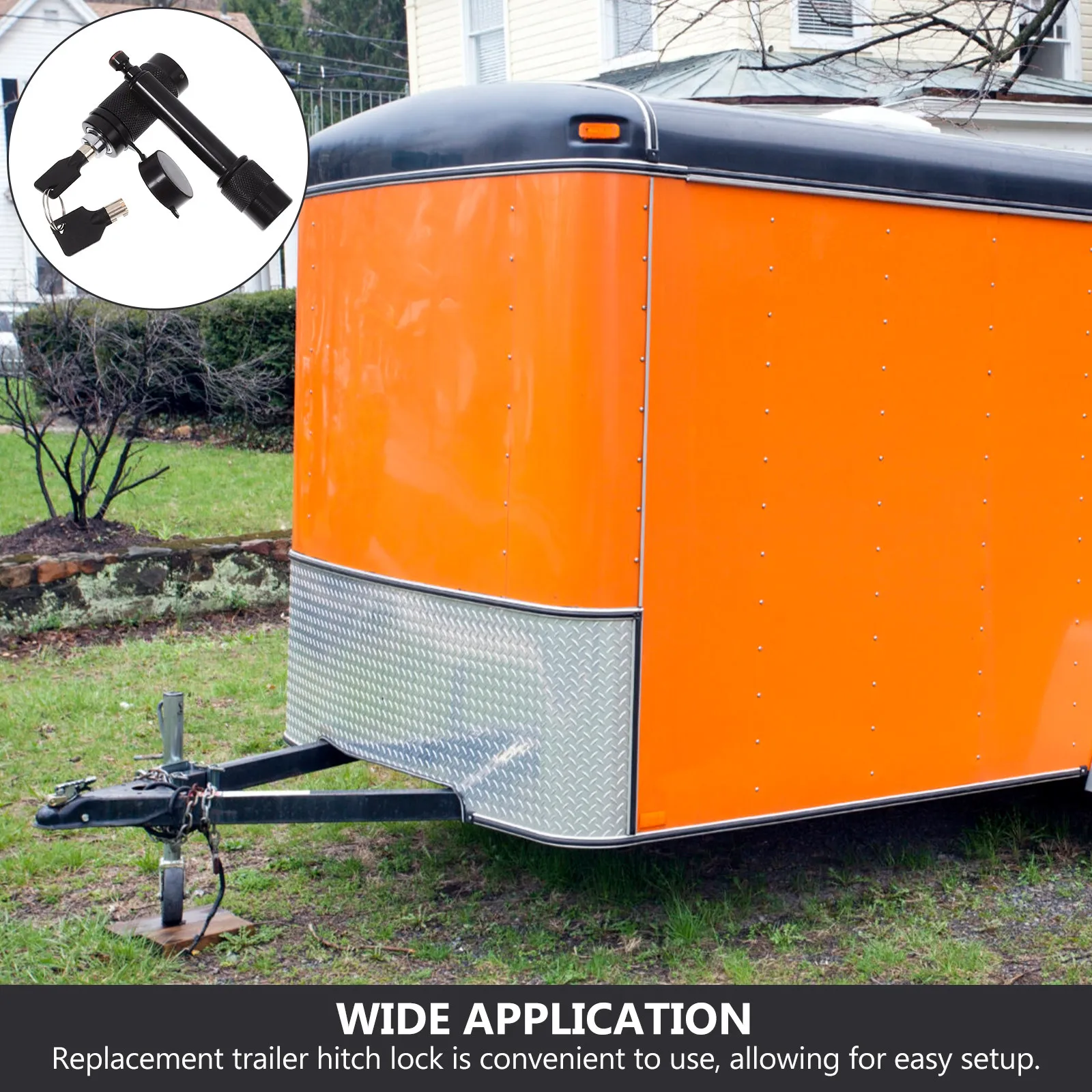 

Secure Trailer Hitch Lock with Keys High Strength Steel Construction for Cars Offroad Trailers Hitch Receiver Lock Replacement