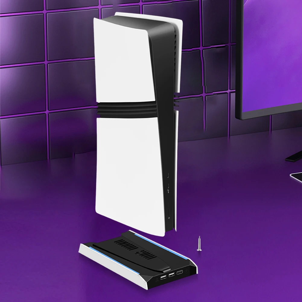 

Для PS 5 Slim/PS 5 Pro RGB базовый кронштейн игровой консоли 8 режимов освещения Вертикальная база станции для Sony Playstation 5 Игровые аксессуары