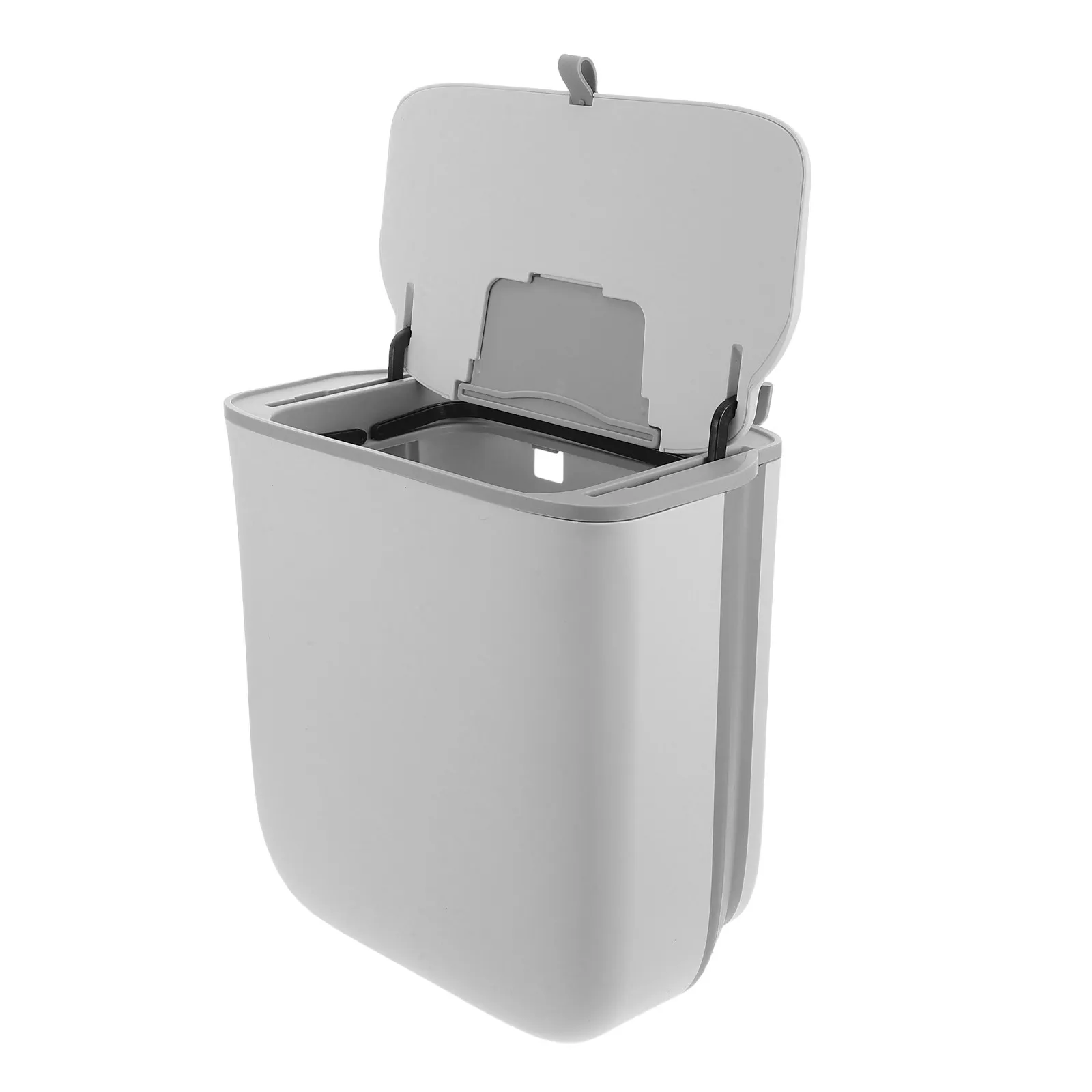 Foldable Hanging Trash Can Lid – Space-Saving Plastic Wastebasket for Kitchen, Bathroom, RV & Bedroom with Odor Prevention
