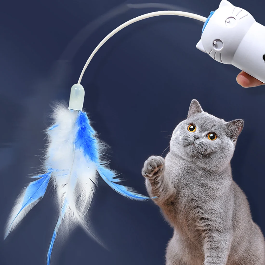 ABNM Cat التفاعلية القط مضحك ممارسة رفرفة كهربائية الدورية هريرة القط دعابة مع استبدال