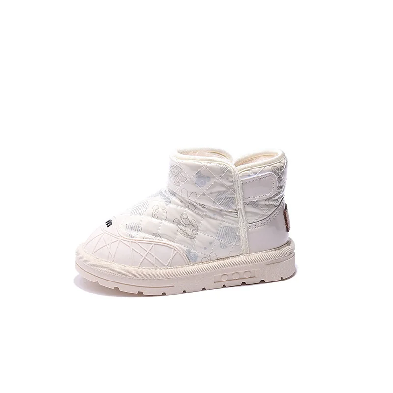 

CNFSNJ new Winter Children Snow Boots knitting Girls Plush Snow Boots Girls Casual Boots Cotton Padded Kids casual shoes 27-36