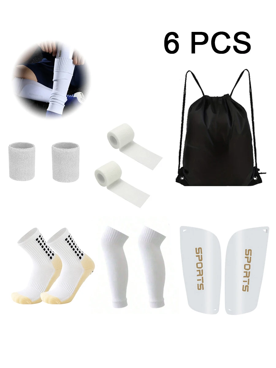 1 مجموعة الرجال النساء جوارب كرة القدم الرياضية مريحة دائم الرياضة ضمادة الرباط الكرة حقيبة الساق الحرس غطاء الساق