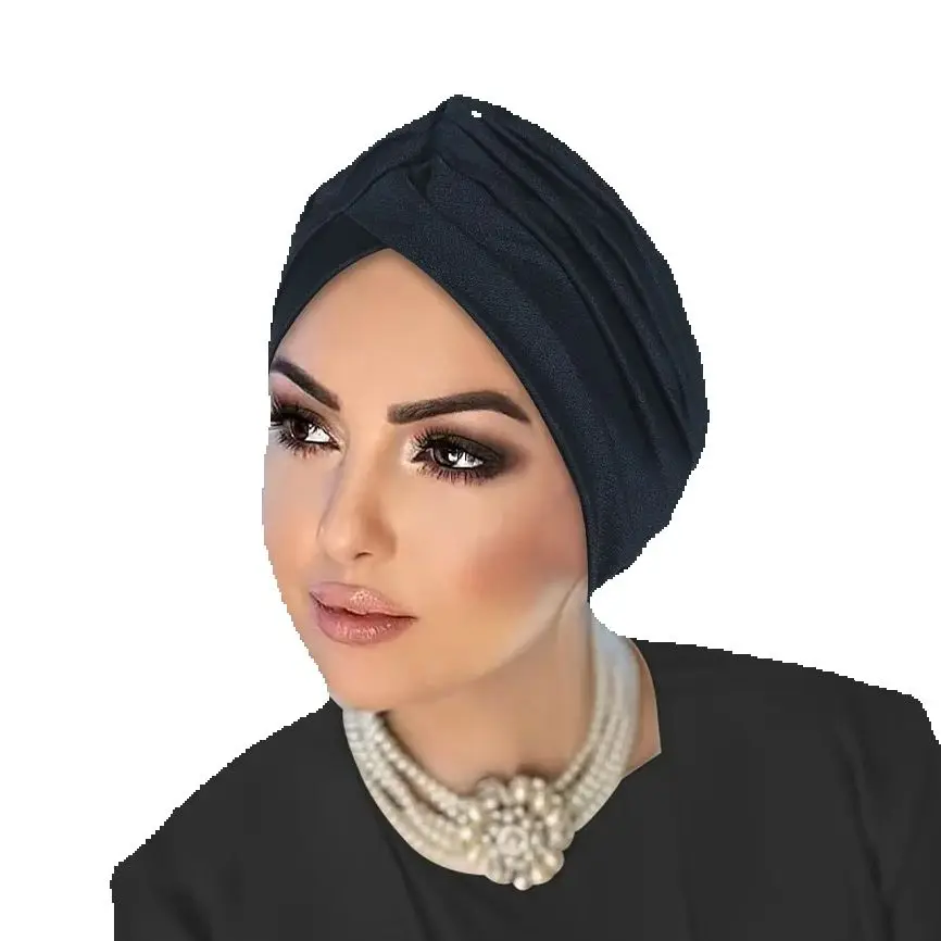 

8PCS Muslim Women Inner Hijab Hat Pleated Headscarf Beanies Bonnet Cancer Chemo Cap Hair Loss Head Cover Indian Turban Headwear