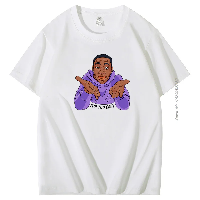 Es demasiado fácil, camiseta Khaby Lame, camisetas con gráficos de dibujos animados Funn, ropa de calle de moda para hombres y mujeres, camiseta Hipster única estética, ropa para hombres
