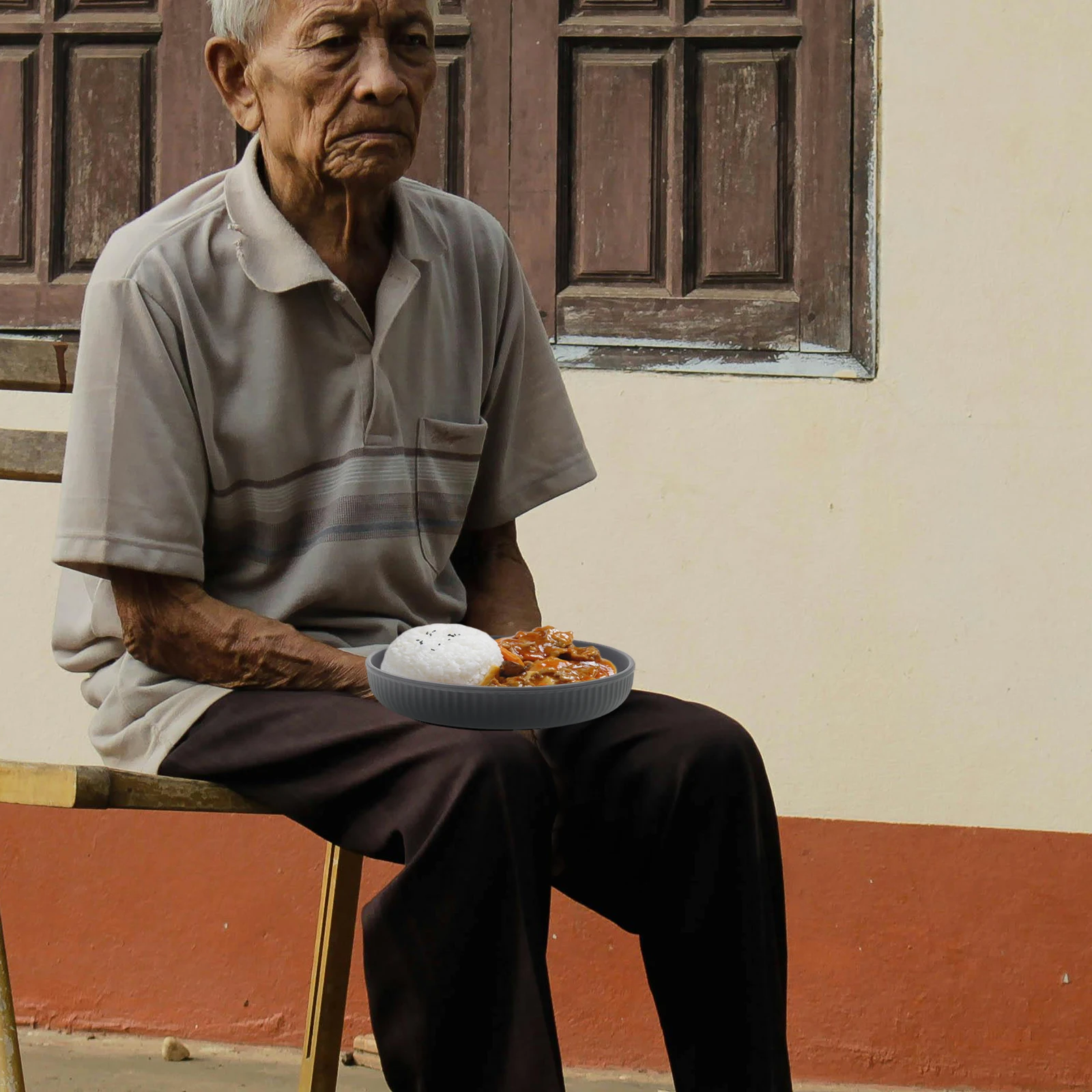 

Silicone Suction Plates Anti Overflow Elderly Dining Bowls Nonskid Food Plates for Patients Compact Eating Supplies