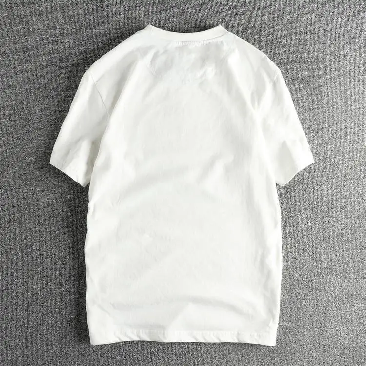 Summer American Retro Short Sleeve O-neck Letter Motorcycle Printed T-shirt Men's Fashion 100% Cotton Washed Casual Tops Tees