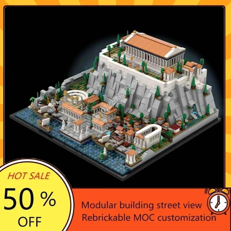 Akropolis von Athen Modular MOC Kreative Street View Modell Architektur DIY Bildung Benutzerdefinierte Puzzle Montage Modell Spielzeug Geschenke