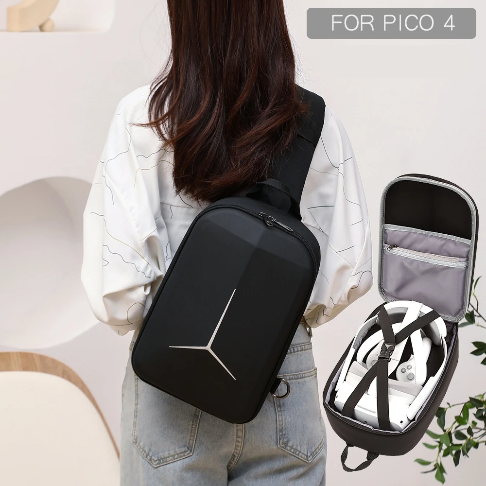 

For PICO 4 VR Glasses Storage Bag Case Shoulder Backpack Crossbody Bag Chest Bag Portable Bag