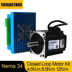 Nema 34 Closed Loop Stepper Motor Kit 4.5 8.5 12Nm Hybrid Servo Motor Driver HBS86H 86mm 2 PH Nema34 Step Motor Driver Kit