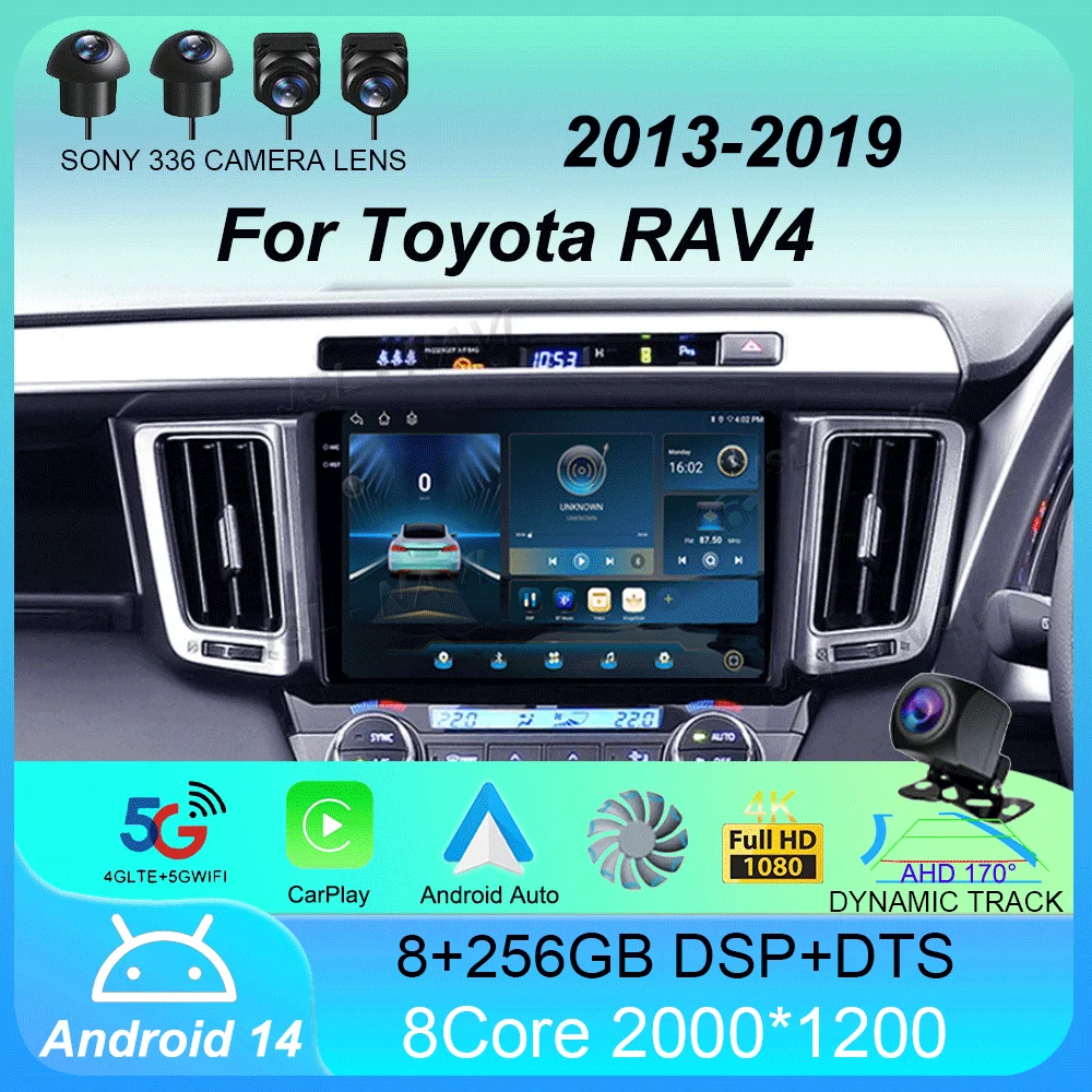 

Car Radio Android 15 Carplay Auto For Toyota RAV4 Rav 4 2013 2014 2015 2016 2017 2018 2019 Multimedia Video Player GPS Head Unit