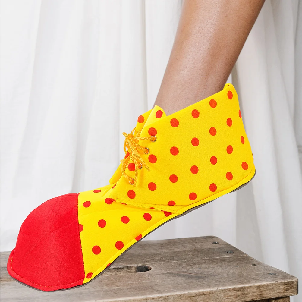 

1Pair Clown Shoes PU Material Lightweight Colorful Classic Size Exquisite Workmanship Clown Performance Cosplay