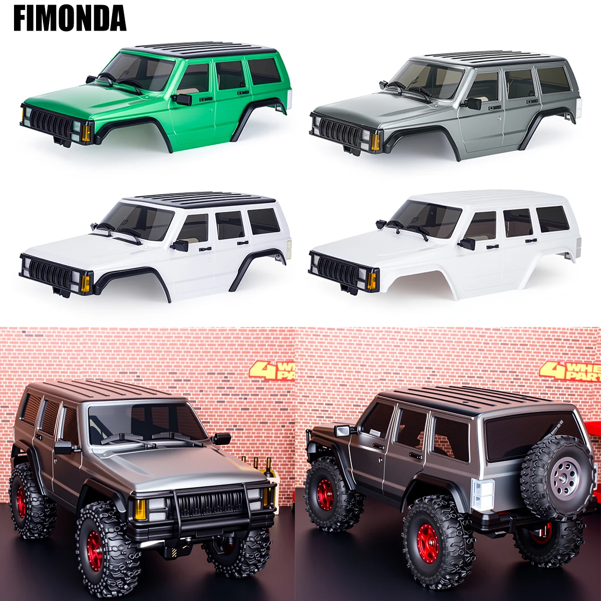 Jeep Cherokee Body for 1/18 TRX4M - 155mm Wheelbase ABS Hard Top for Bronco & Defender RC Crawler