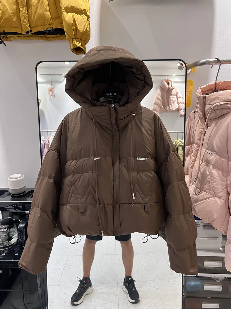 سترة نسائية برباط على الموضة لعام 2025 النسخة الكورية الجديدة بأسلوب قصير وسترة كاجوال متعددة الاستخدامات من ريش البط الأبيض #4