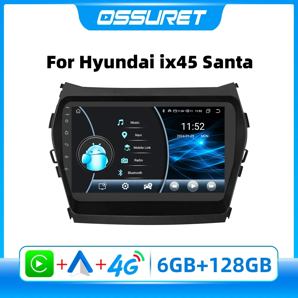 

Car Radio Android for Hyundai IX45 Santa Fe 2013 - 2017 Car Radio Multimedia Player Carplay touch Screen 8581 Intelligent GPS