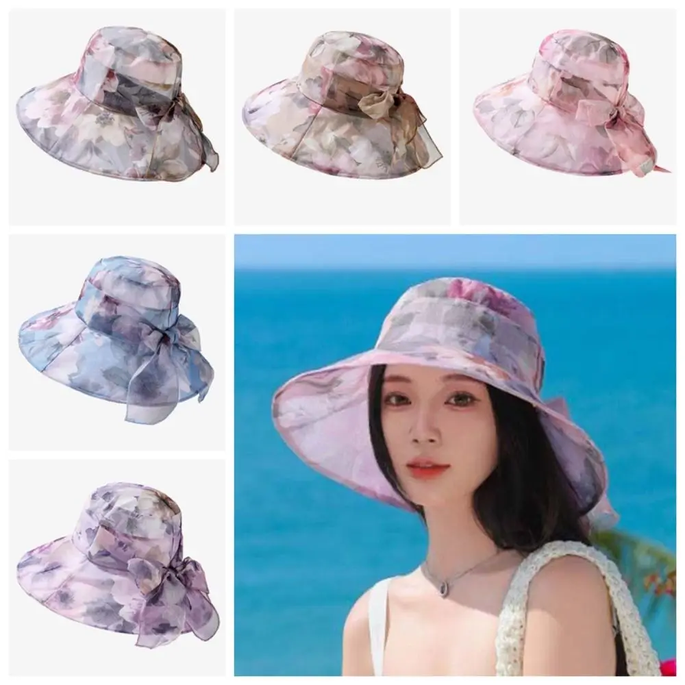 

Windproof Rope Women Fisherman Hat Foldable Portable Sunscreen Basin Hat Korean Style Wide-Brimmed Summer Basin Cap Spring