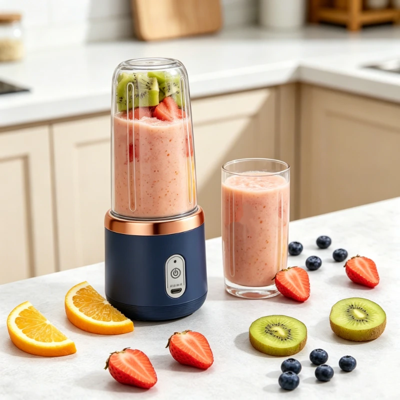 Novo Liquidificador Portátil USB, Mixer de Frutas Multifuncional, Liquidificador Elétrico para Frutas e Bebidas, Copo para Limão, Milkshake e Suco
