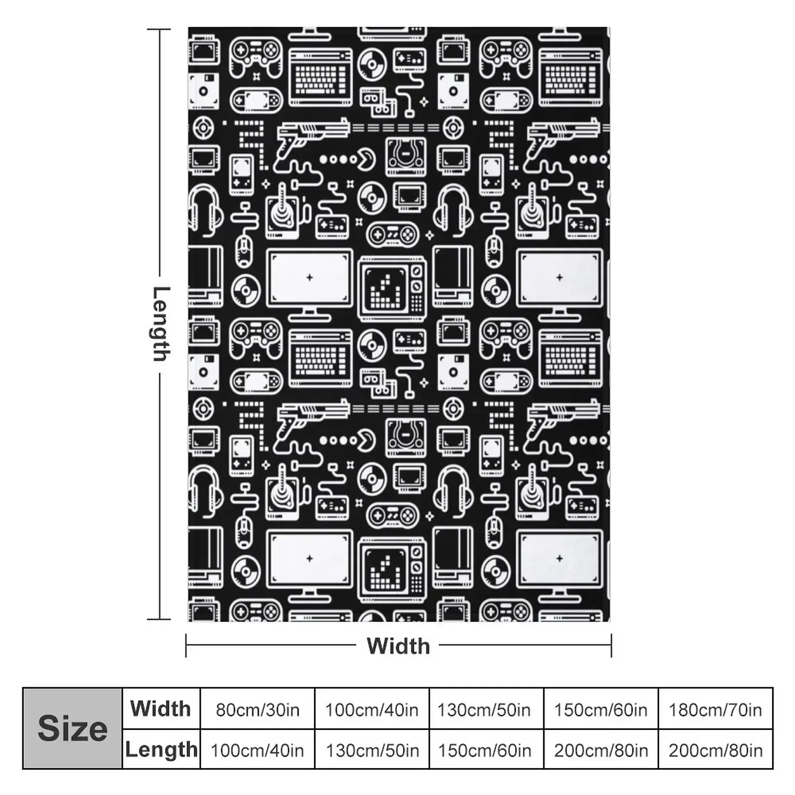Retro Gamer Video Game Consoles, PC's, Controllers, Joysticks and Gamepads Throw Blanket