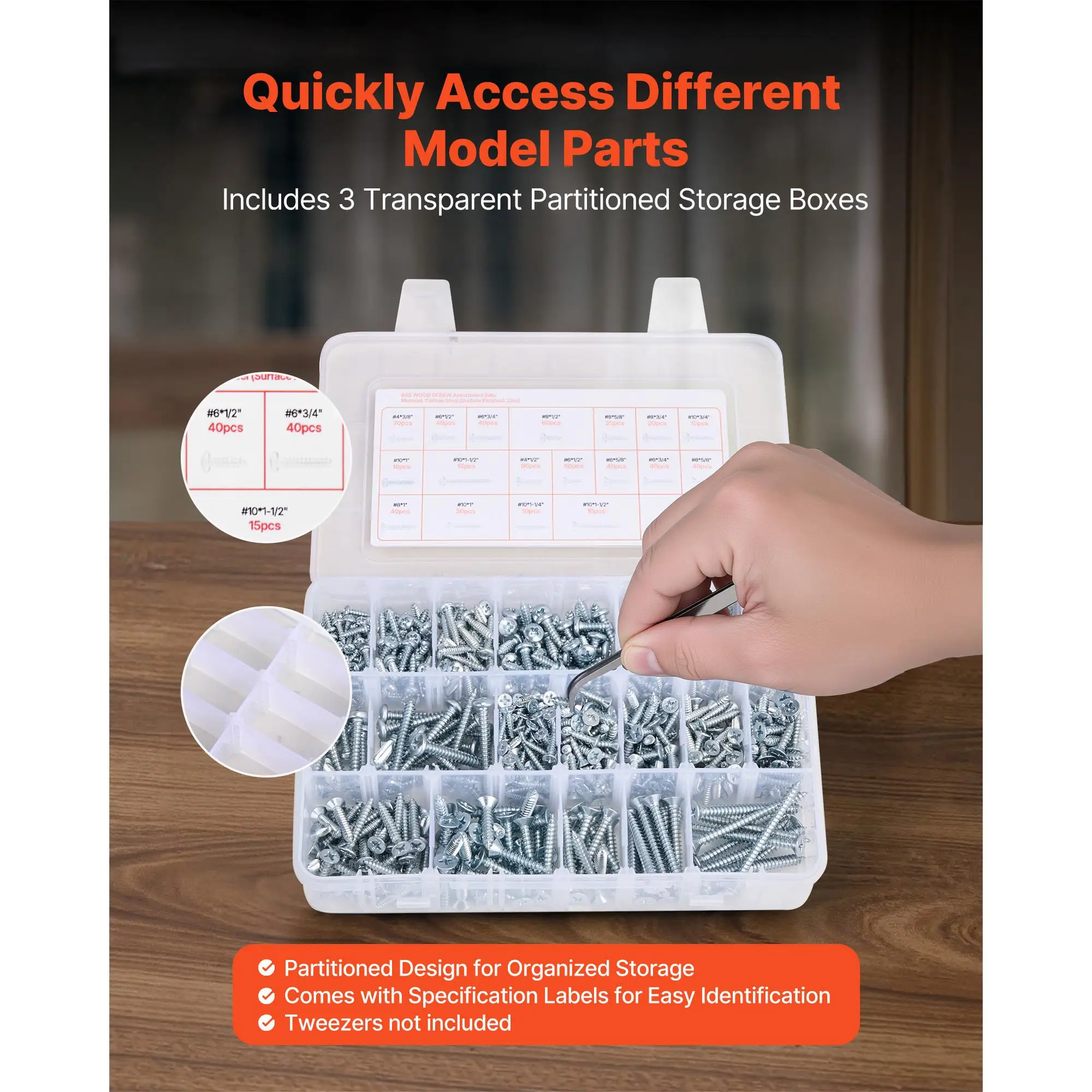 2250 Pcs Bolts Nuts Screws and Flat Washers Assortment Kit Metric Imperial Alloy Steel M3 M4 M5 M6 M8 Galvanized Fasteners for equipment Vehicle Assembly