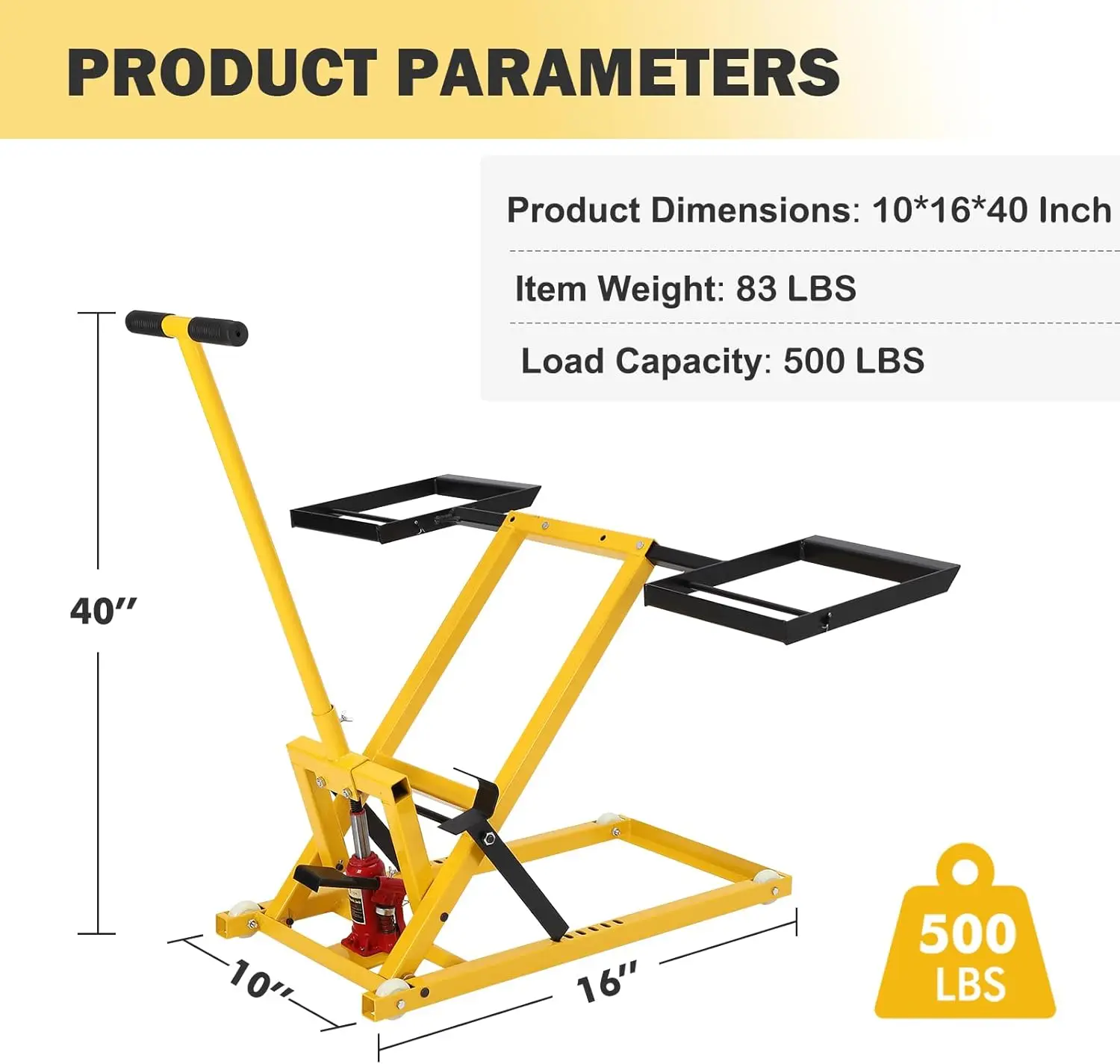 Lawn Mower Lift Jack, 26 Inch Riding Lawnmower Lift With Hydraulic Jack, Lawn Mower Lift Jack, Riding Mower For Lawn Tractors