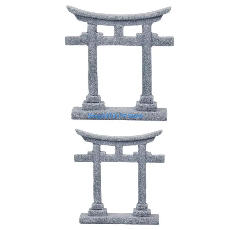 Y3NB Japanese Torii Gate Fish Tanks Decorations for Aquariums Statue Bridge Ornament