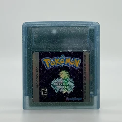 Pokemon Crystal Clear GBC Game Cartridge 8 Bit Video Game Console Flash Card Holographic Hexagon Screw High Quality with RTC