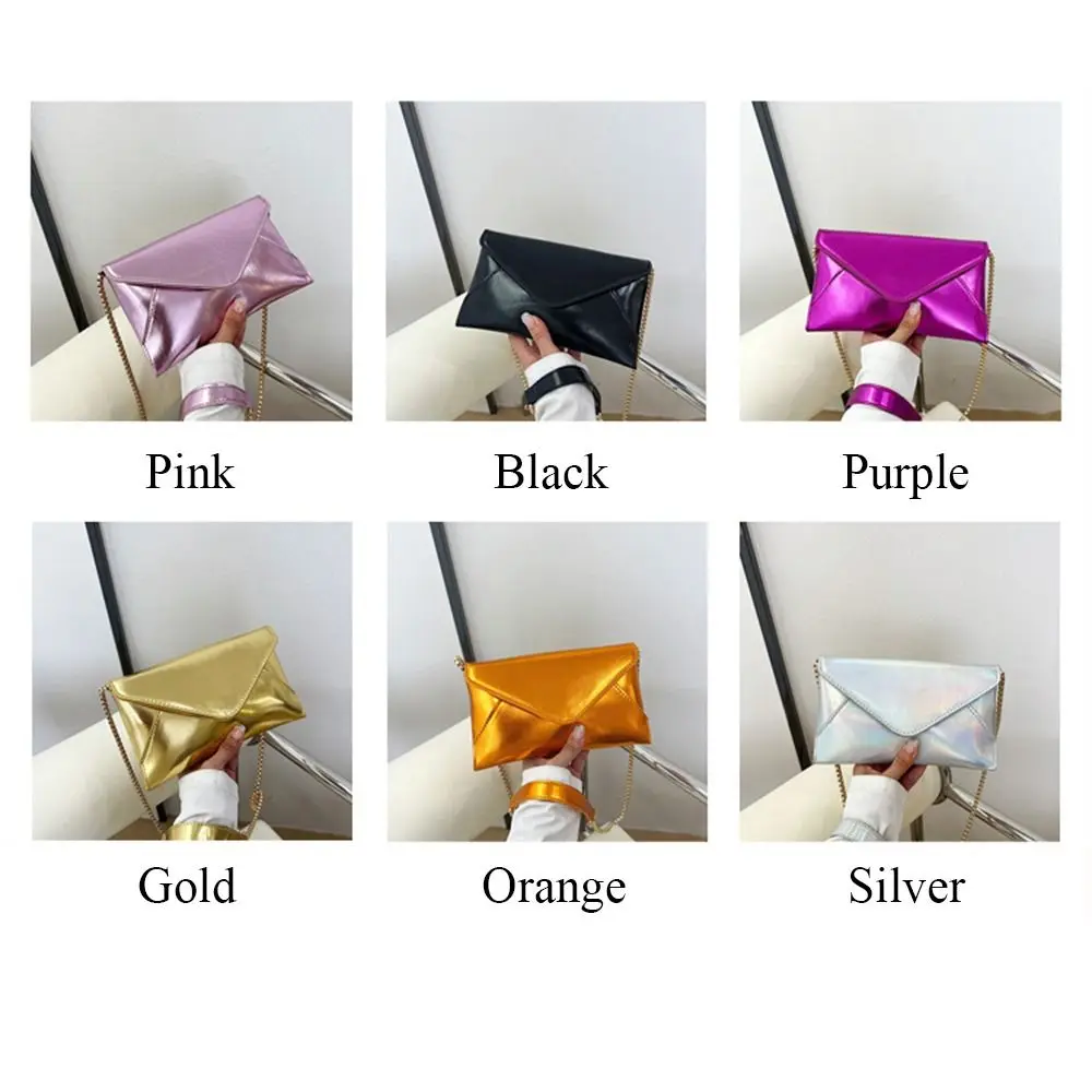 Fashion Women\'s Evening Shoulder Bag PU Leather Clutch Purse Wedding Party Prom Wedding Envelope Handbag Silver Crossbody Bag