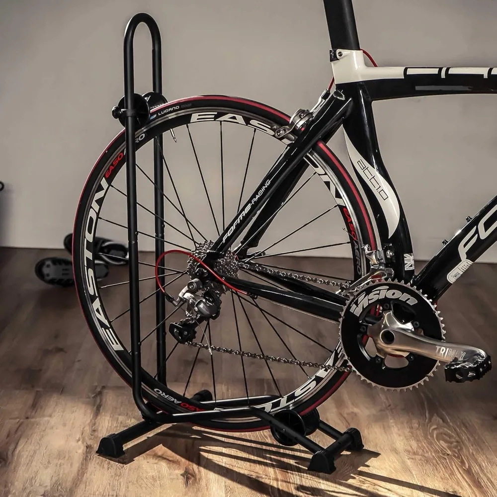 Suporte universal para piso de bicicleta para rodas de 24-29 polegadas - Rack de armazenamento interno e externo com polias ajustáveis