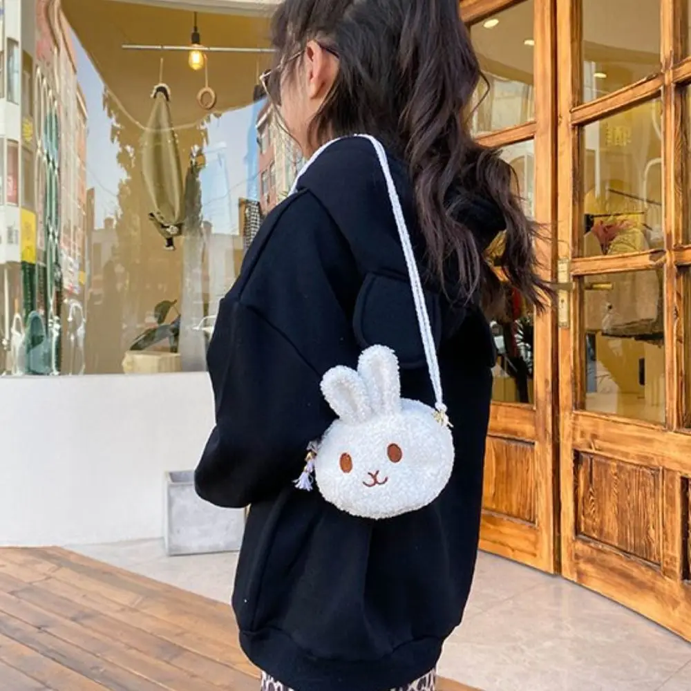Lindo bolso de regalo de Año Nuevo para niños, monederos con cremallera, bolso de mensajero, bolso de monedas, bolso cruzado, bolso de hombro de conejo