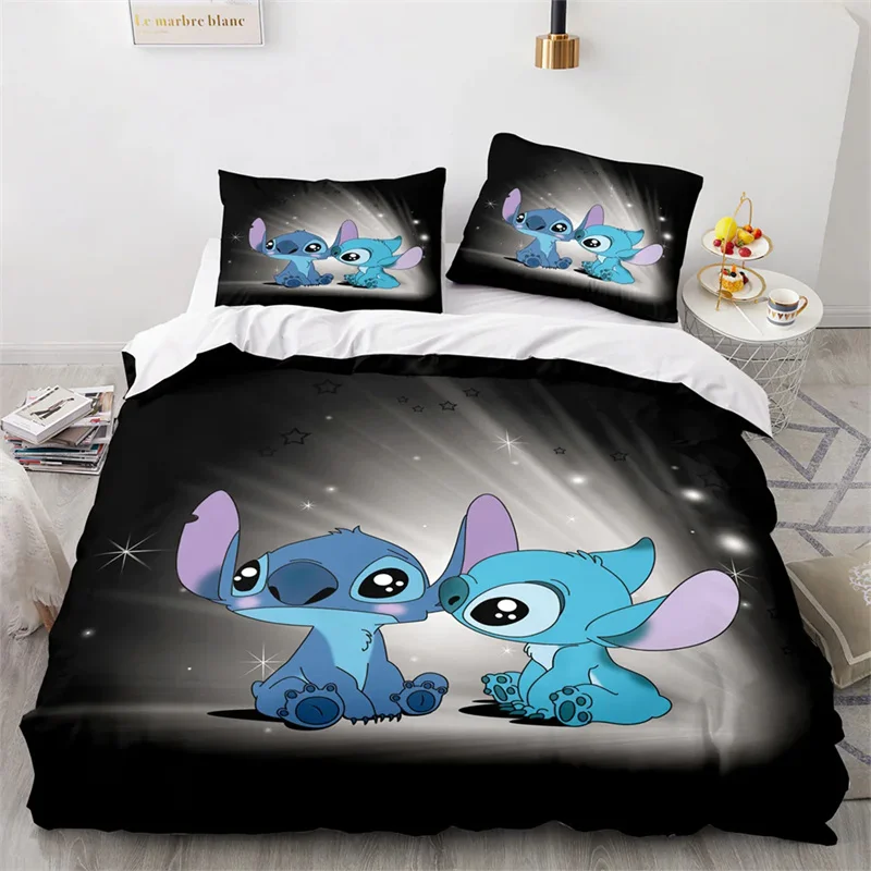 Stitch Duvet Cover Cartoon Pattern Cute Bedroom Room Decoration Children's Room Princess Room Bedding Multi-piece Set