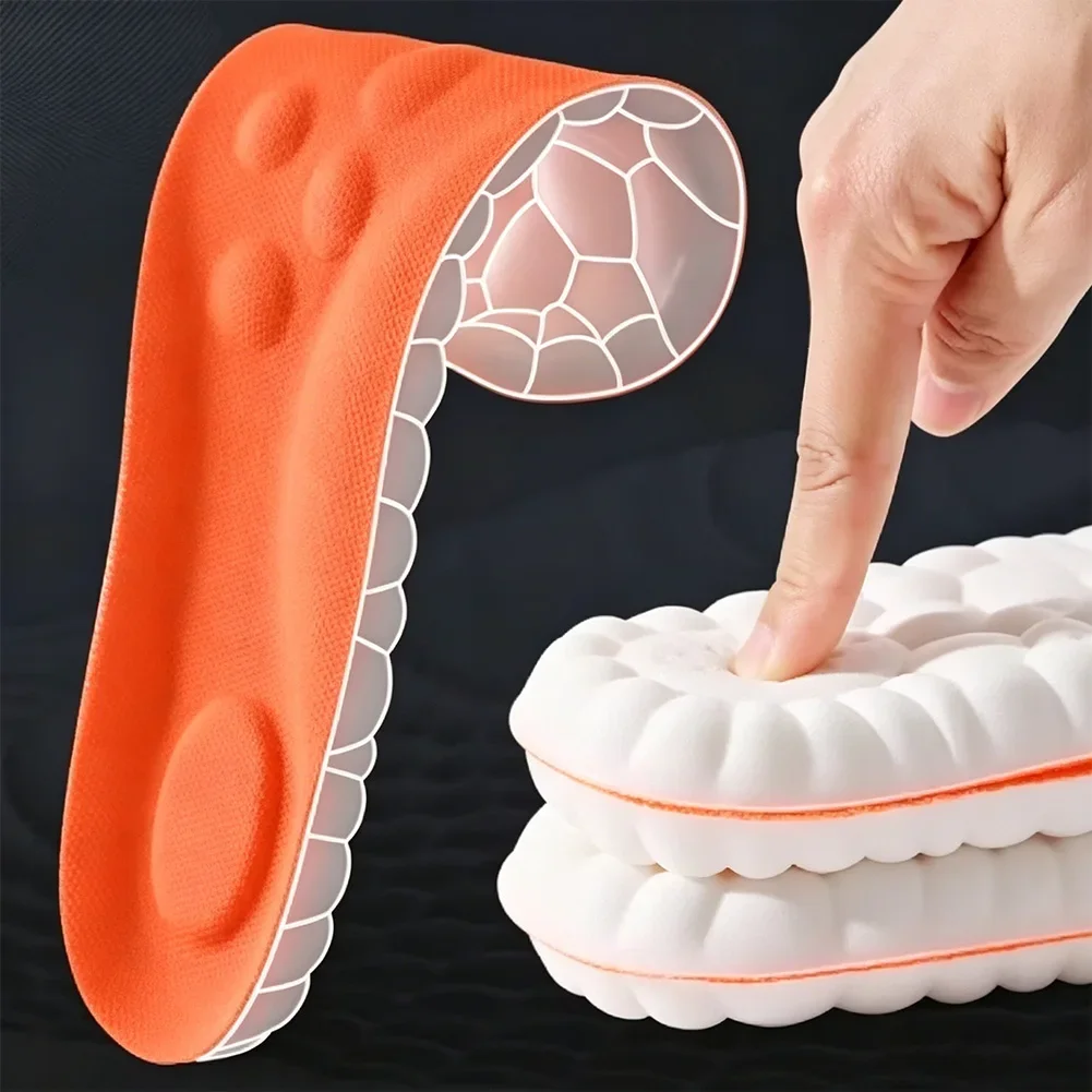 Latex Sport Insoles With Soft High Elasticity Breathable Shoe Pads Orthotic Cushion Shock Absorption Arch Support Insoles