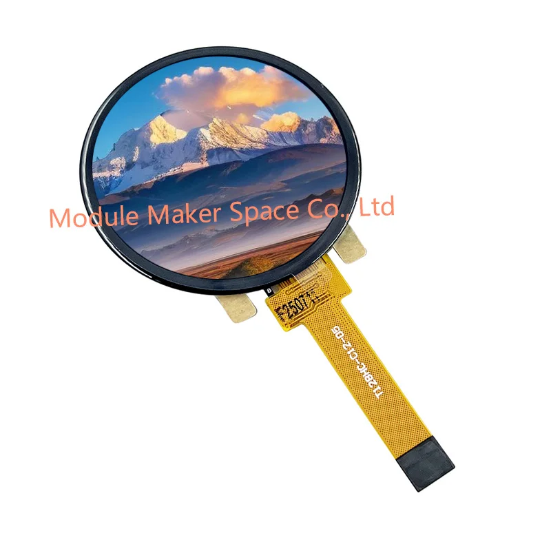 จอแสดงผลสีแบบวงกลมขนาด 1.28 นิ้ว พร้อมเลนส์ป้องกัน - จอ TFT LCD ความละเอียด 240x240, ไดรเวอร์ GC9A01, ขั้วต่อ FPC แบบ 12 พิน