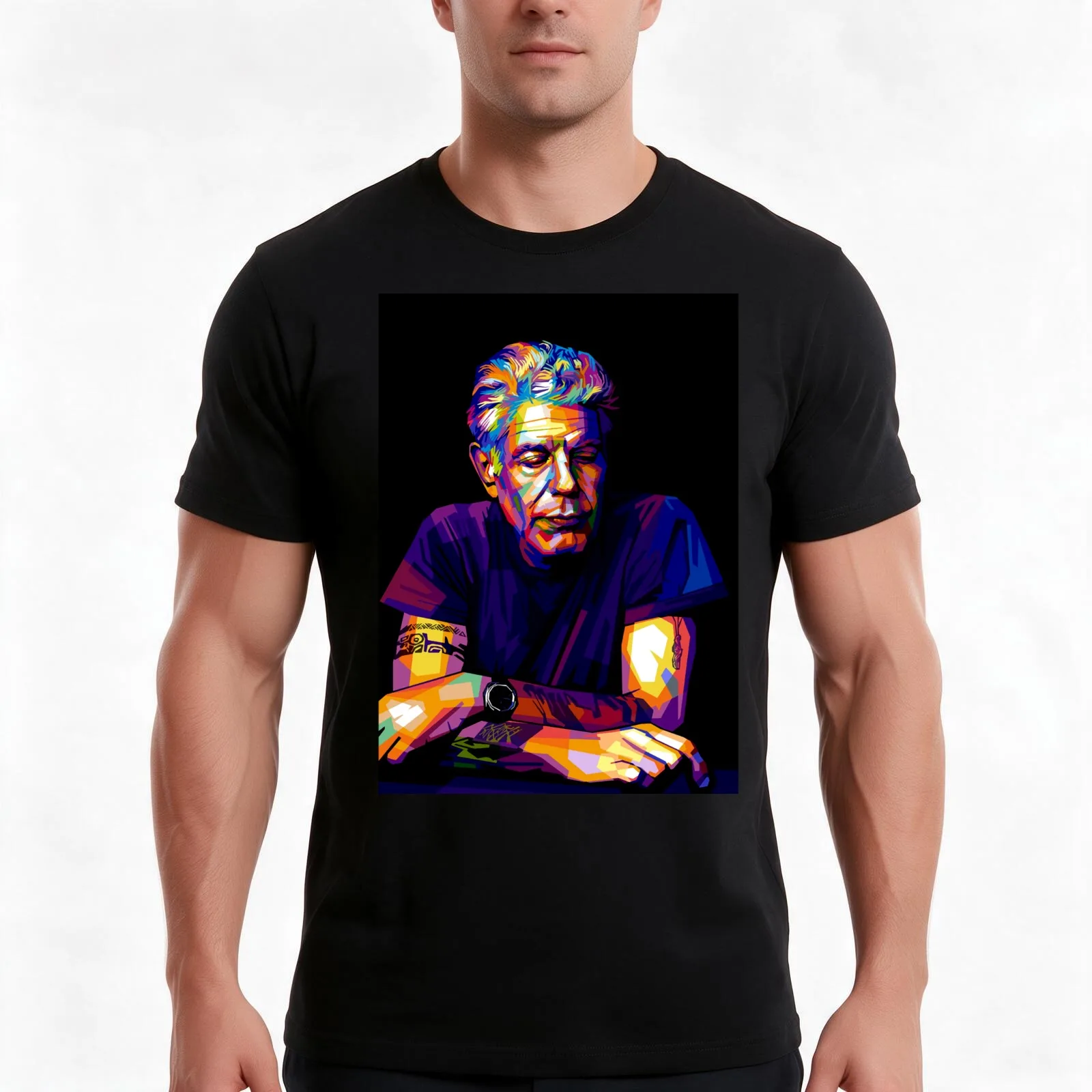 Anthony Bourdain Ready to Hang Art T-Shirt, Summer Casual Cotton Tee, Oversized Streetwear Tops, Vintage Graphic Print