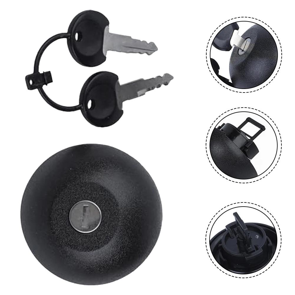 Sleek Black Fuel Tank Cap Designed for Renault Vehicles Including For Clio For Kangoo and For More With Two Keys